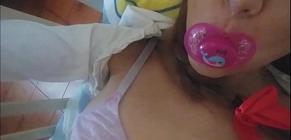  with the pacifier and the diaper, I am a very sweet little sister